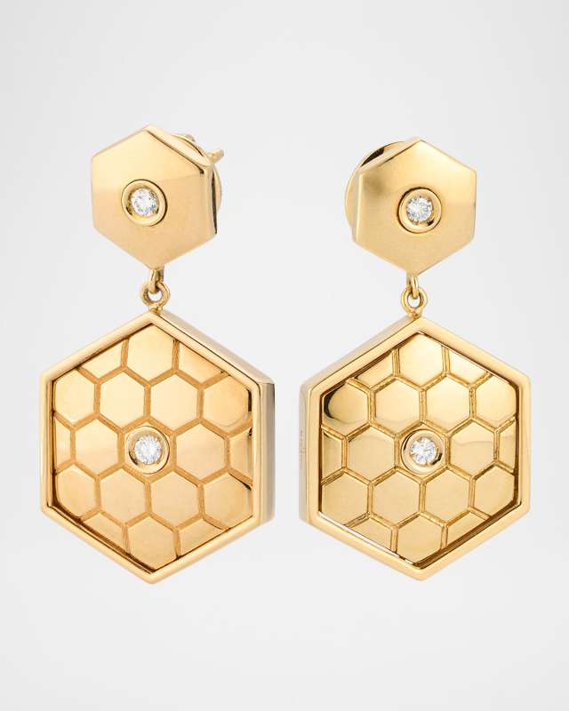 Baia Sommersa Earrings in 18K Yellow Gold with White Diamonds